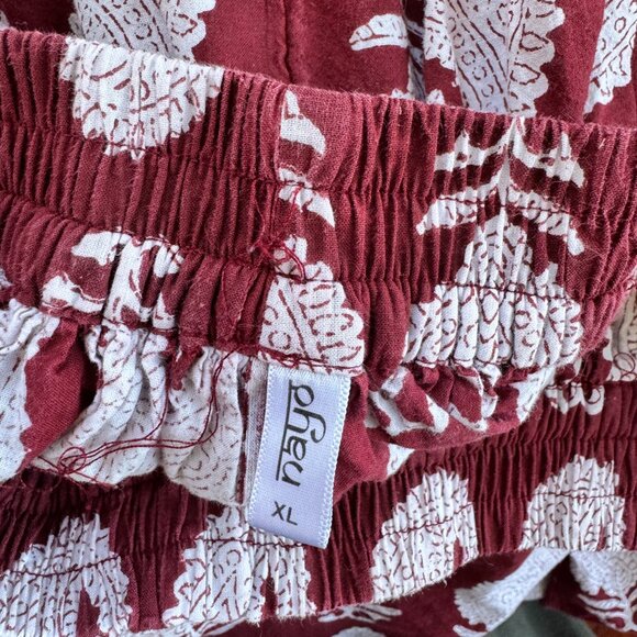 Nayo XL Burgundy & White Paisley Maxi Broom Skirt - Picture 5 of 5